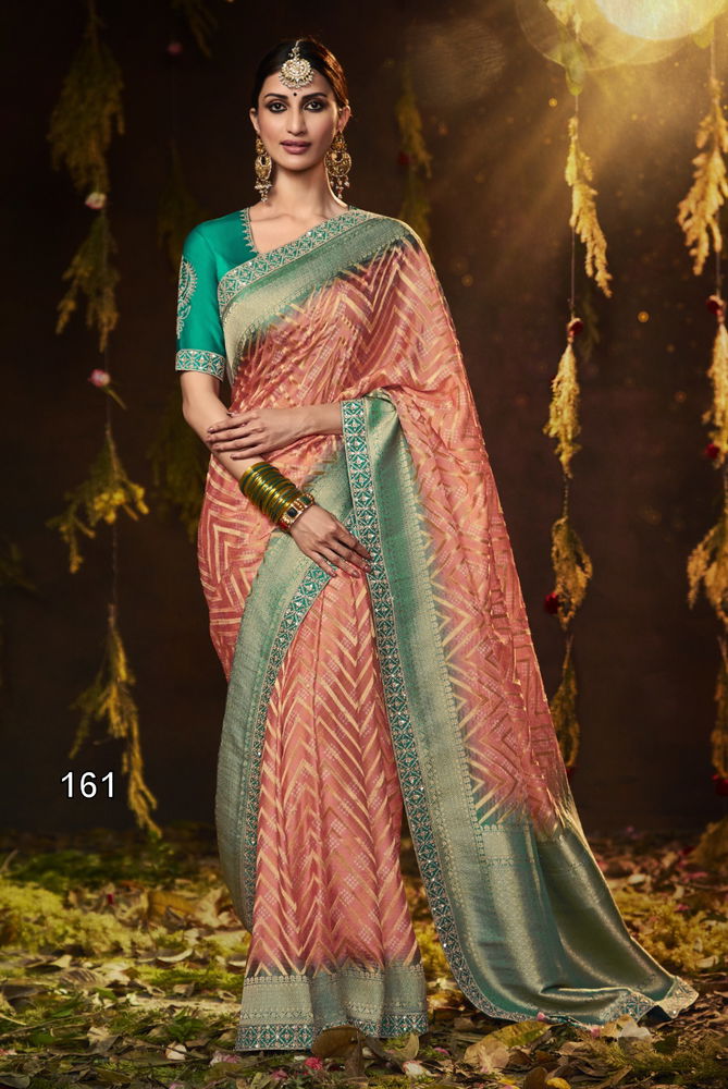 Bandhej Sindhuri By Kimora Heavy Wedding Bridal Saree Catalog